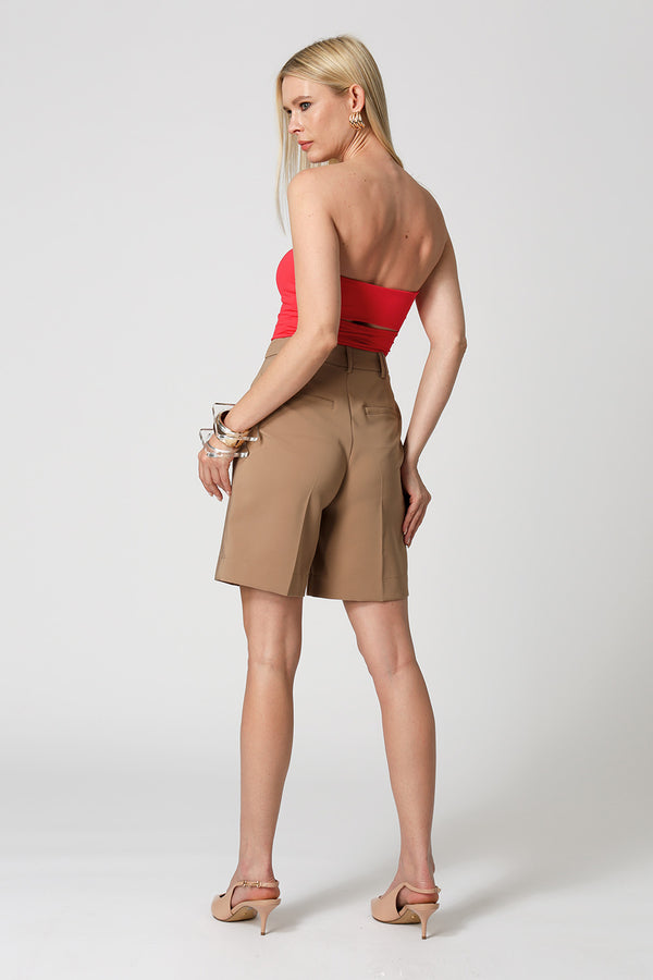 Blusa sin tirantes con escote recto - ROJO 3