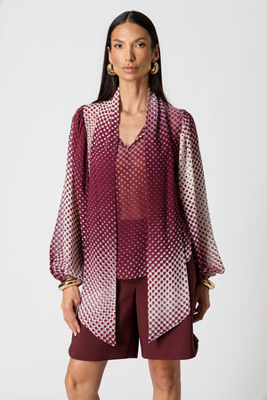 Blusa Chiffon Glass Estampada Com Faixa
