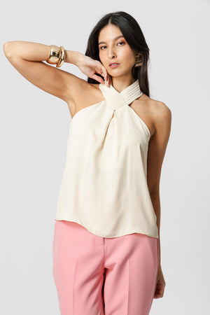 Blusa con pliegues en el cuello - ICE