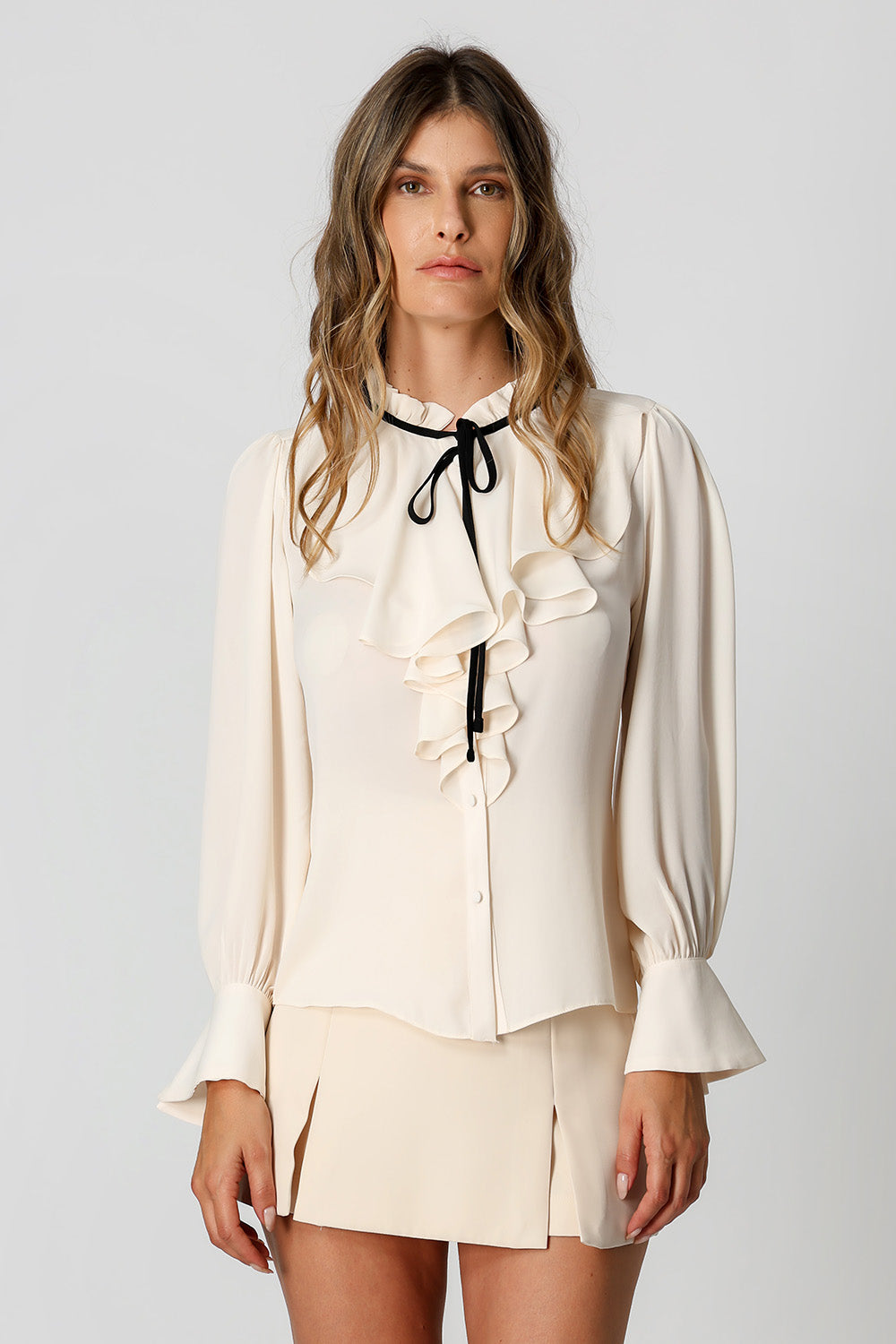 Camisa Gola Jabour Com Amarração - CRU