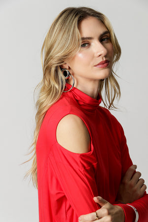 Vestido suelto de manga larga con abertura - MELANCIA 1