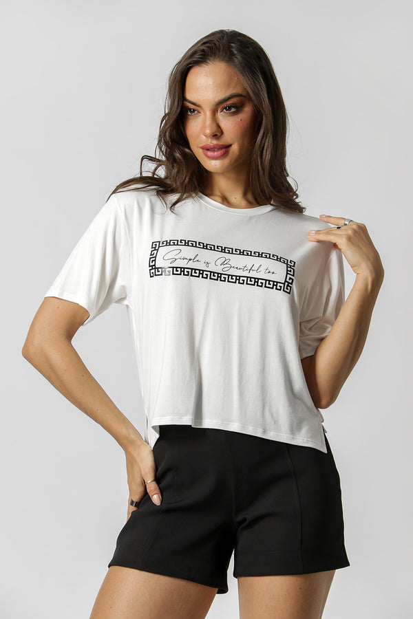 Camiseta con estampado escrito - CRU