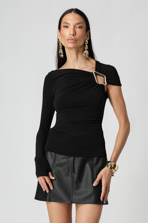 Blusa Ombro Único Com Fivela Malha ITY