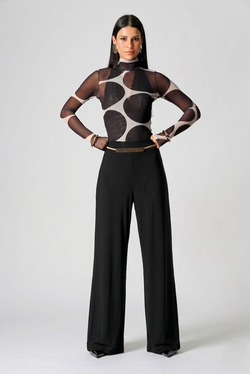 Calça Pantalona Em Tule TRIMIX
